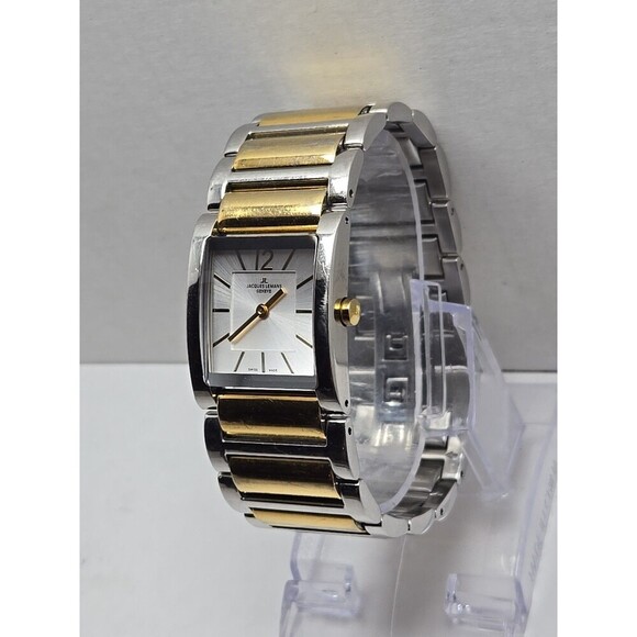 Jacques Lemans Geneve G2101 JL Two Tone Stainless Quartz Swiss Watch New Battery - Picture 2 of 8